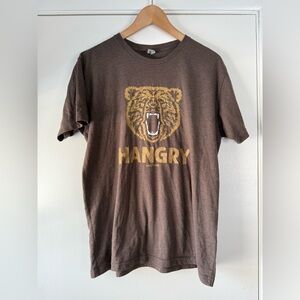 Hangry Bear Lake Tahoe California Graphic T-Shirt Brown Gorpcore Hiker Camping